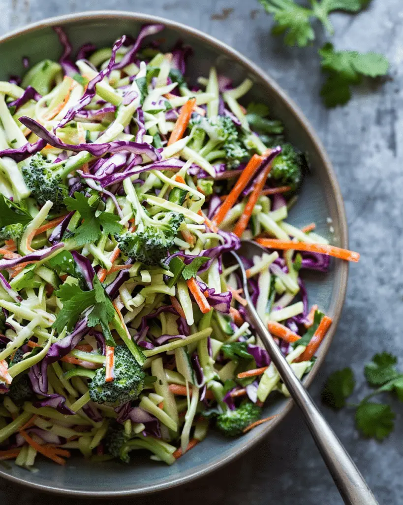 Healthy Broccoli Slaw with Yogurt Dressing