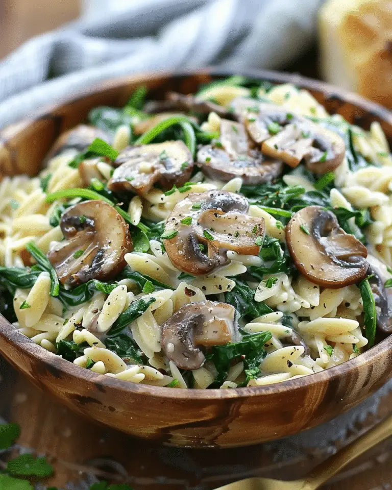 Creamy Mushroom and Spinach Orzo