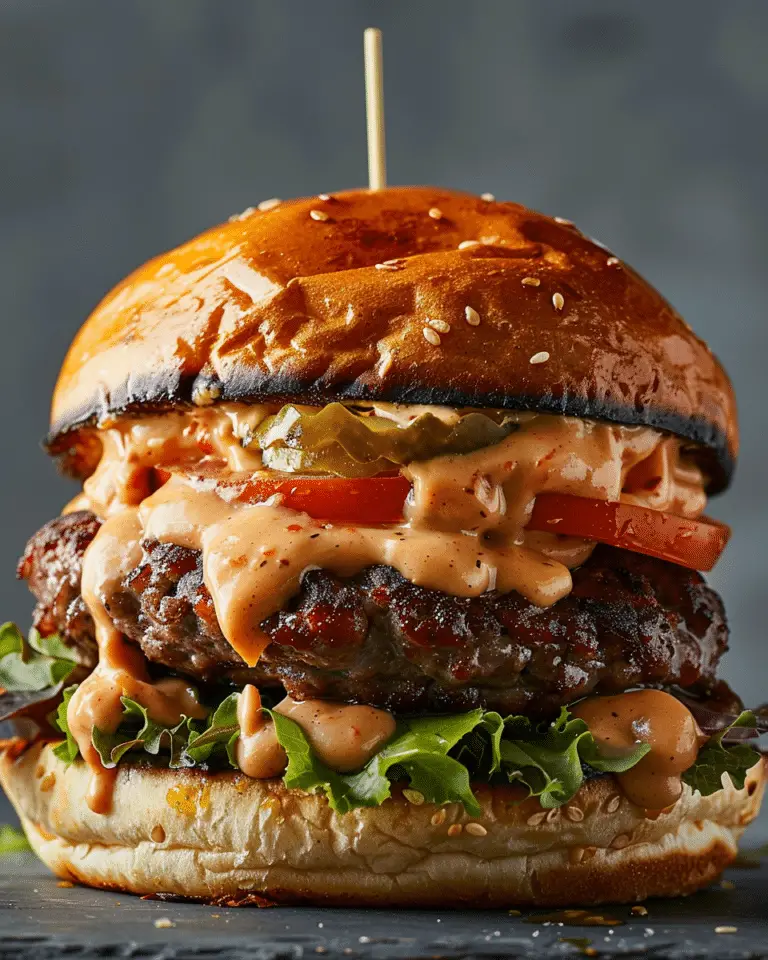 Buffalo Burger with an Easy Burger Sauce