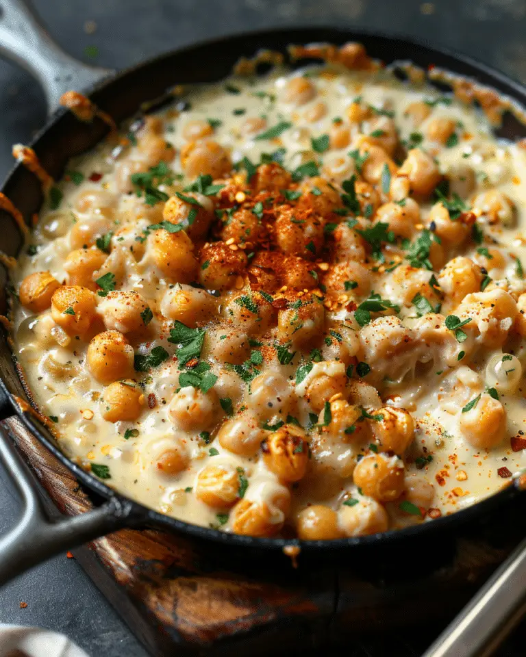 Skillet Cheesy Chickpeas