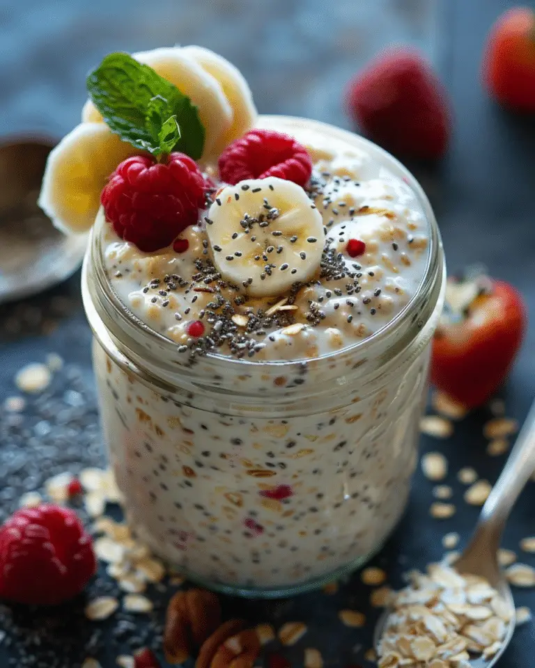 Protein Overnight Oats (Greek Yogurt Make Ahead Breakfast)