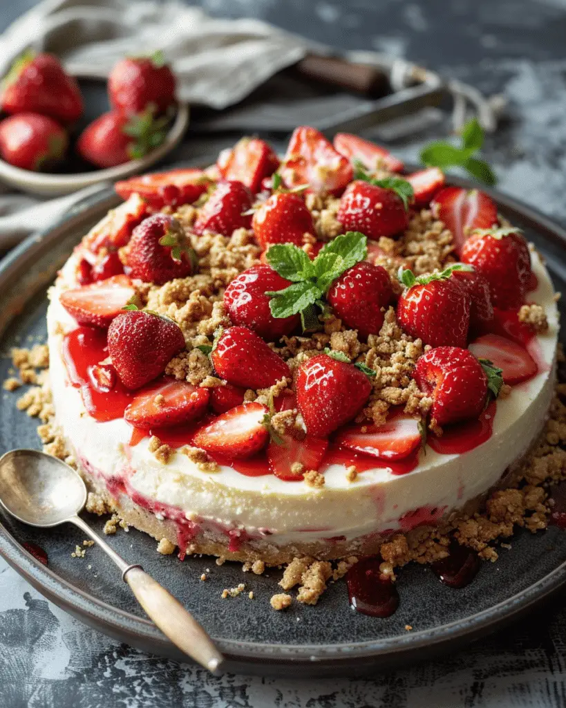 Strawberry Crumble Cheesecake